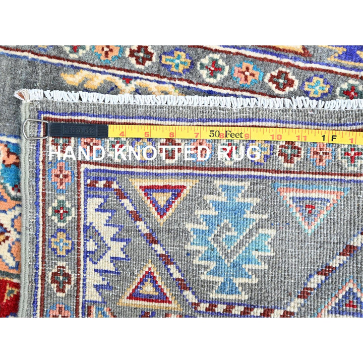 2'9" x 4'4" New Hand Knotted Grey Wool Rectangle Oriental Rug - MOA10286170