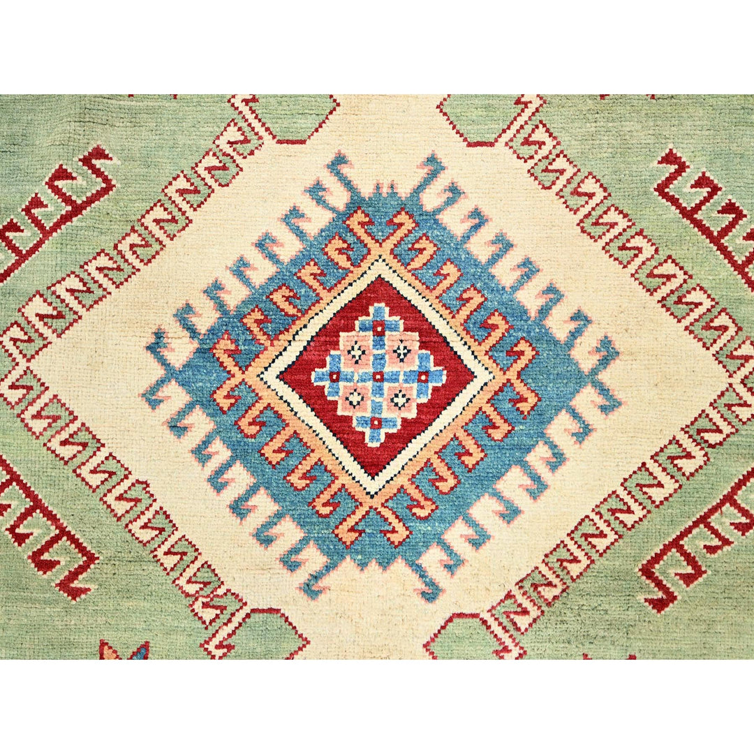 9'1" x 11'10" New Hand Knotted Green Wool Rectangle Oriental Rug - MOA10286211