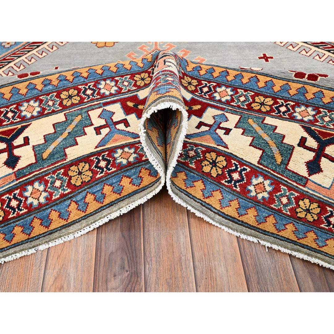 9'10" x 13'8" New Hand Knotted Grey Wool Rectangle Oriental Rug - MOA10286213