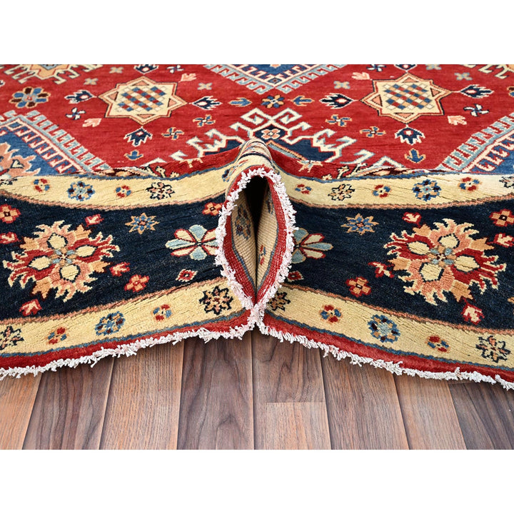 7'9" x 7'10" New Hand Knotted Red Wool Round Oriental Rug - MOA10286217