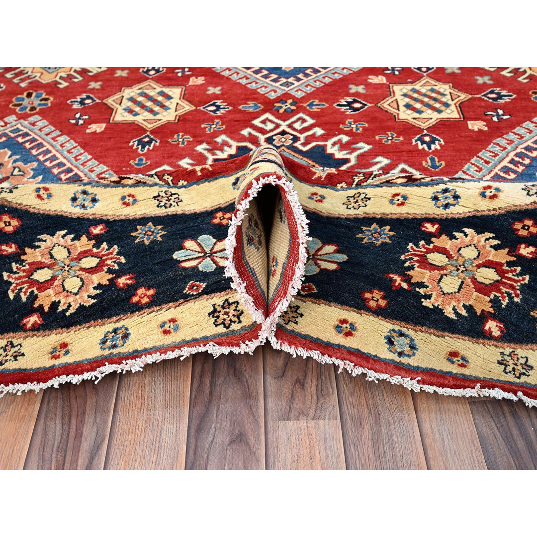 7'9" x 7'10" New Hand Knotted Red Wool Round Oriental Rug - MOA10286217