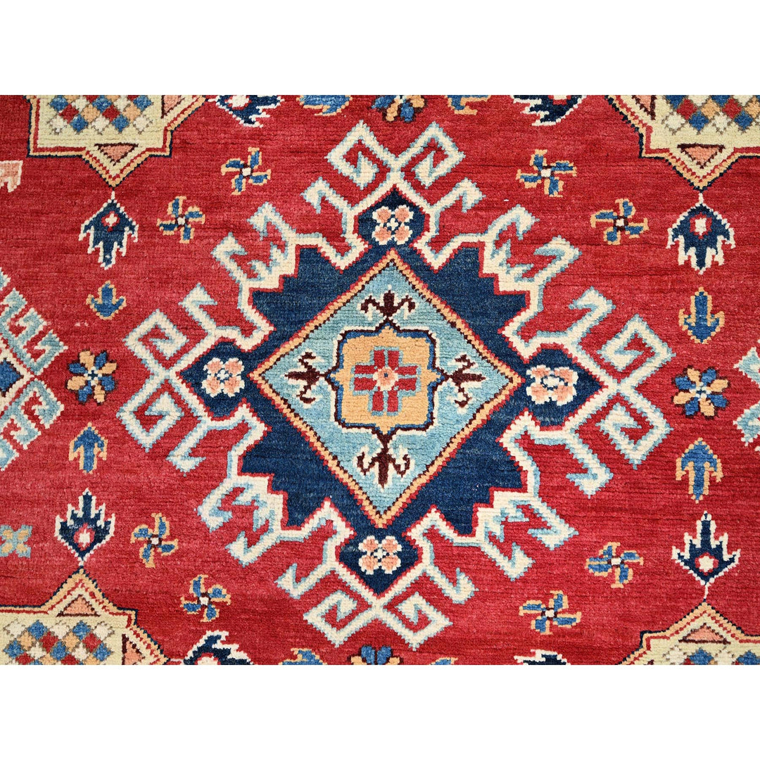 7'9" x 7'10" New Hand Knotted Red Wool Round Oriental Rug - MOA10286217