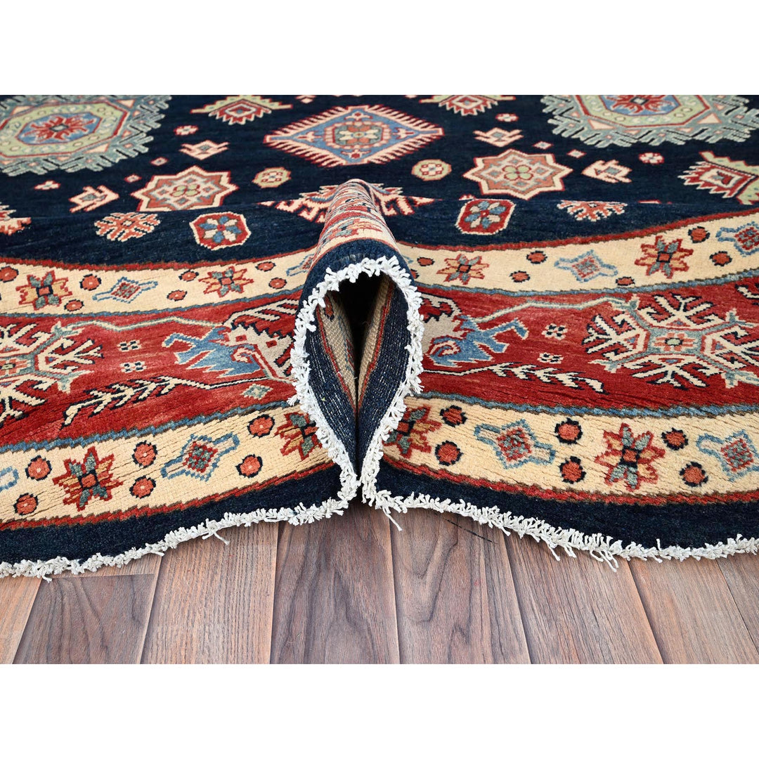 8'10" x 8'10" New Hand Knotted Blue Wool Round Oriental Rug - MOA10286218