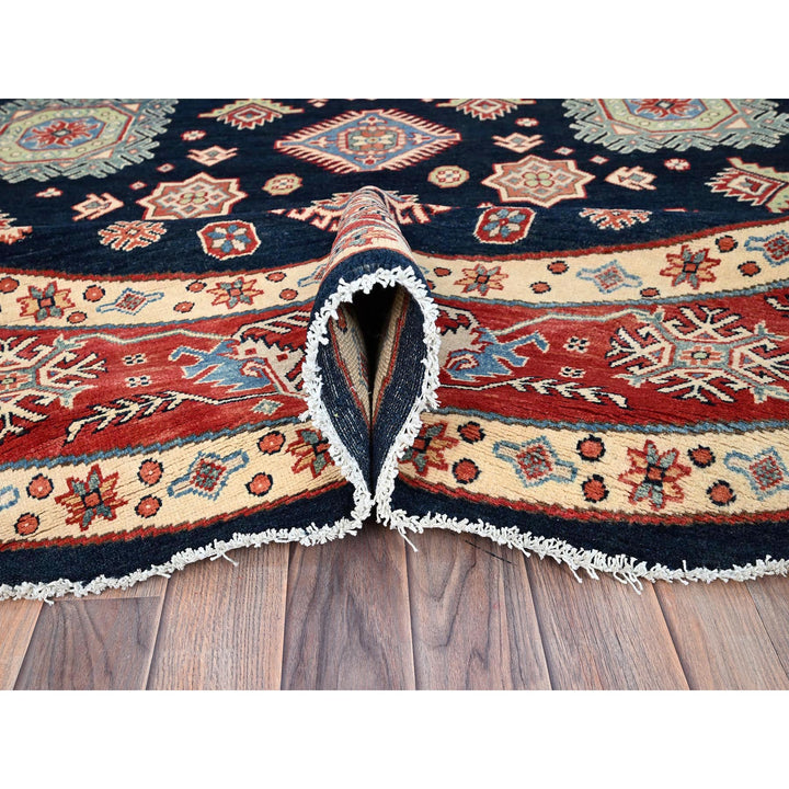 8'10" x 8'10" New Hand Knotted Blue Wool Round Oriental Rug - MOA10286218