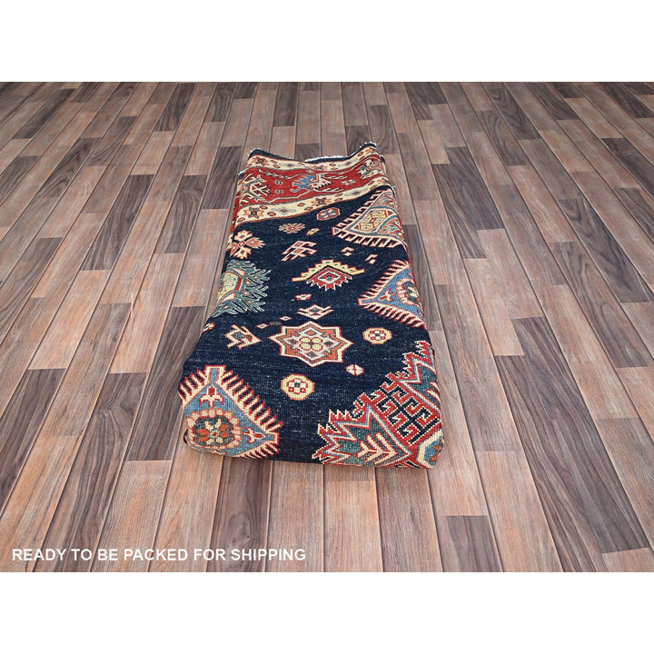 8'10" x 8'10" New Hand Knotted Blue Wool Round Oriental Rug - MOA10286218