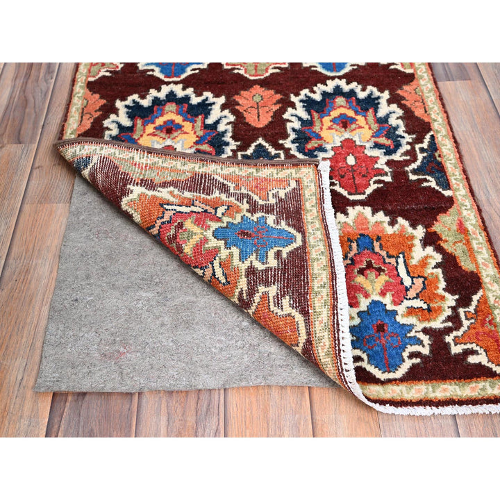 2'0" x 2'11" New Hand Knotted Brown Wool Rectangle Oriental Rug - MOA10286225