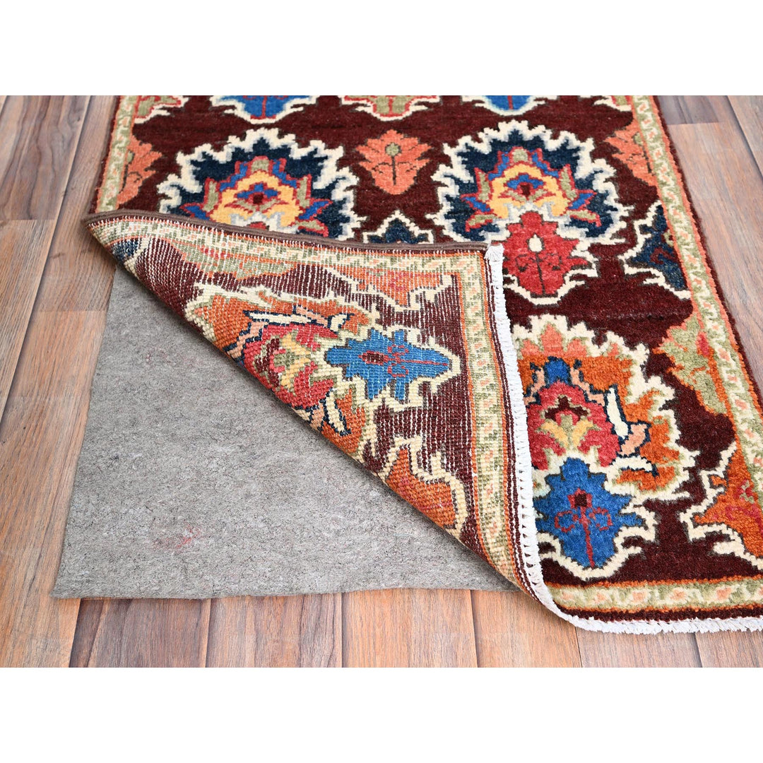2'0" x 2'11" New Hand Knotted Brown Wool Rectangle Oriental Rug - MOA10286225