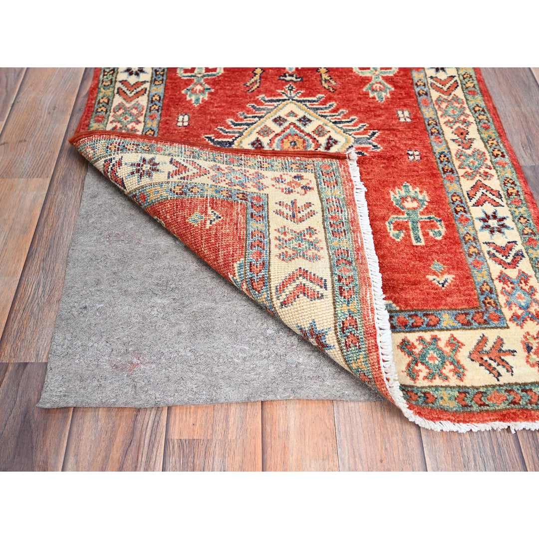 2'1" x 2'10" New Hand Knotted Red Wool Rectangle Oriental Rug - MOA10286231