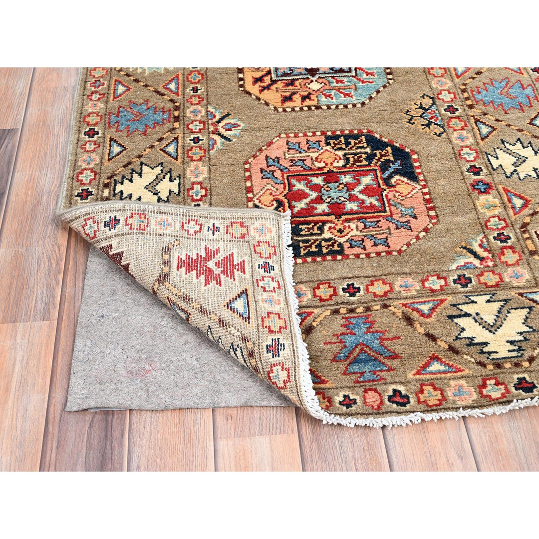 2'8" x 9'7" New Hand Knotted Grey Wool Runner Oriental Rug - MOA10286250