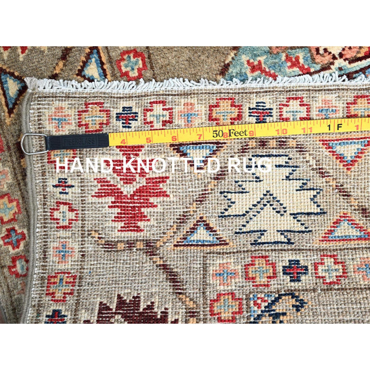 2'8" x 9'7" New Hand Knotted Grey Wool Runner Oriental Rug - MOA10286250