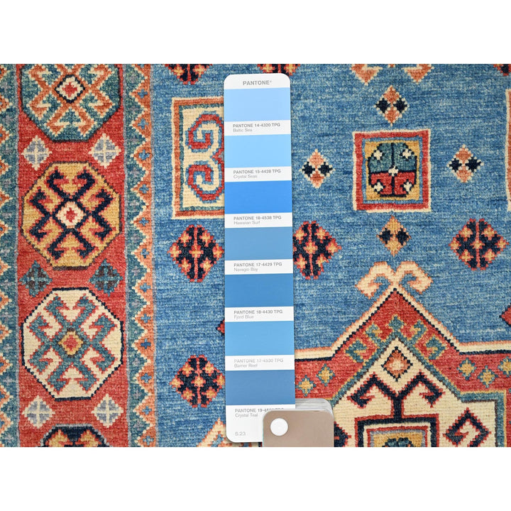 3'10" x 5'10" New Hand Knotted Blue Wool Rectangle Oriental Rug - MOA10286257