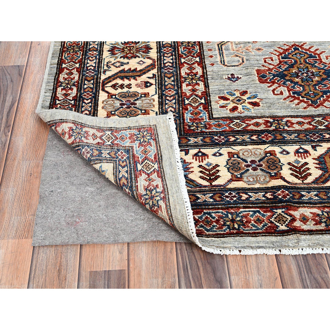 7'11" x 9'10" New Hand Knotted Ivory Wool Rectangle Oriental Rug - MOA10286261