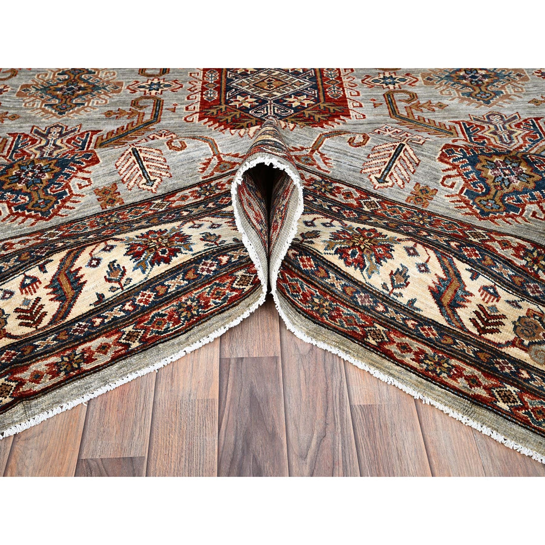 7'11" x 9'10" New Hand Knotted Ivory Wool Rectangle Oriental Rug - MOA10286261