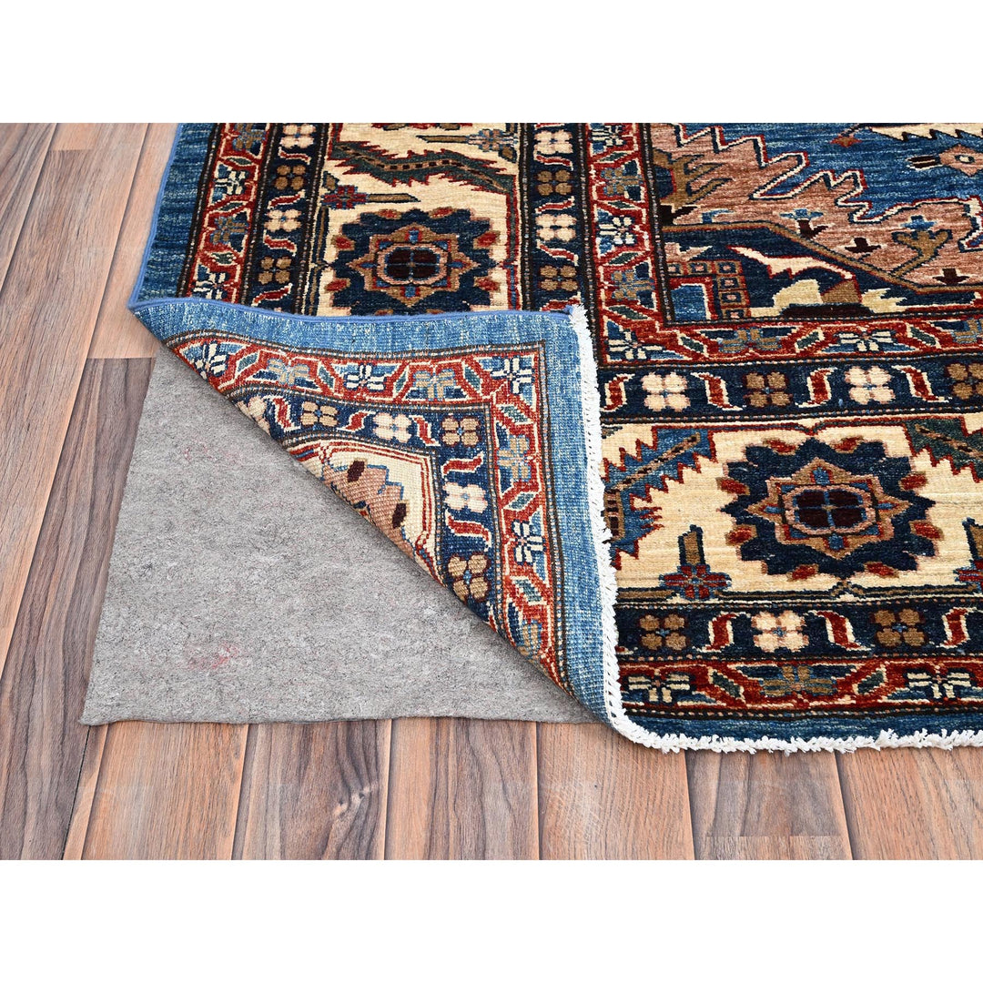 9'11" x 13'4" New Hand Knotted Blue Wool Rectangle Oriental Rug - MOA10286266