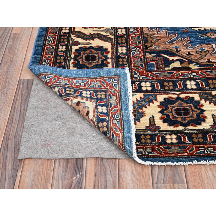 9'11" x 13'4" New Hand Knotted Blue Wool Rectangle Oriental Rug - MOA10286266