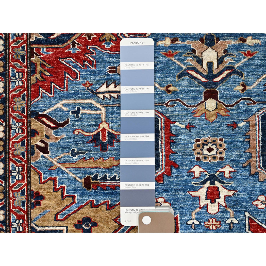 9'11" x 13'4" New Hand Knotted Blue Wool Rectangle Oriental Rug - MOA10286266