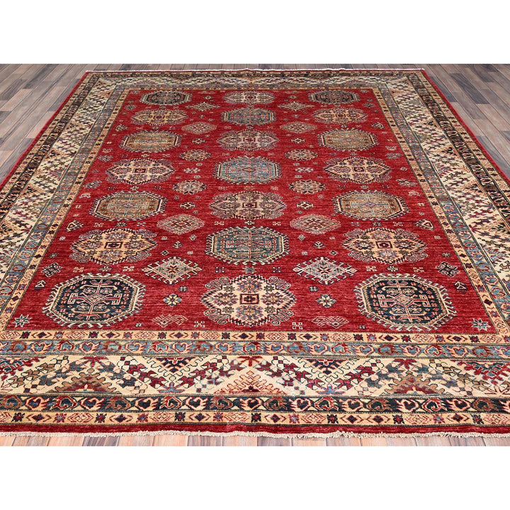 8'4" x 9'10" New Hand Knotted Red Wool Rectangle Oriental Rug - MOA10286267