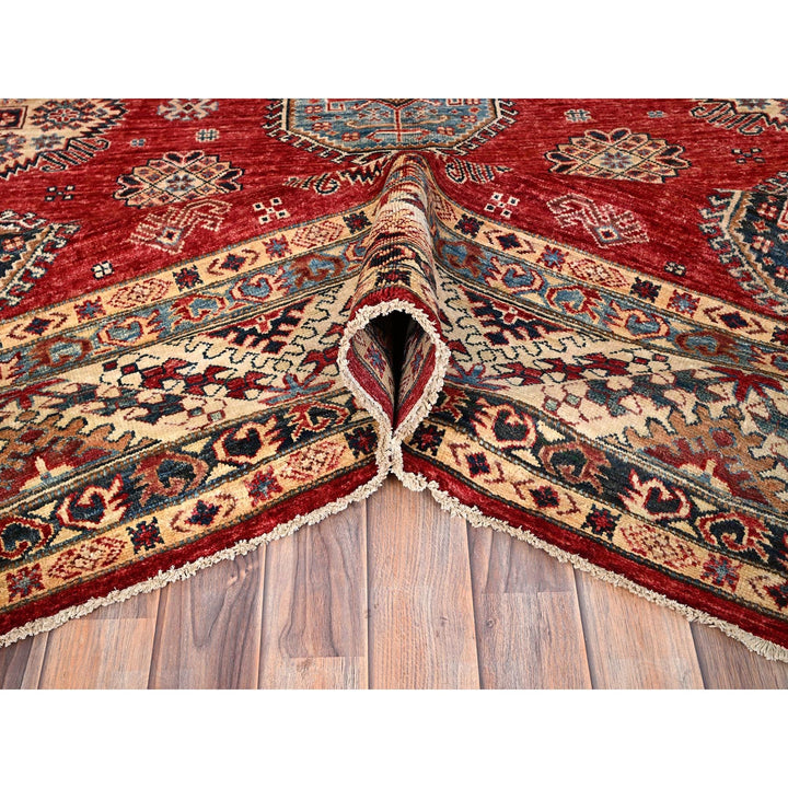8'4" x 9'10" New Hand Knotted Red Wool Rectangle Oriental Rug - MOA10286267