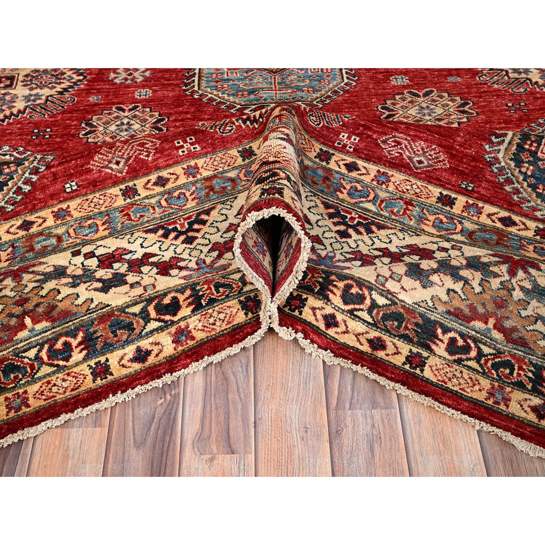8'4" x 9'10" New Hand Knotted Red Wool Rectangle Oriental Rug - MOA10286267