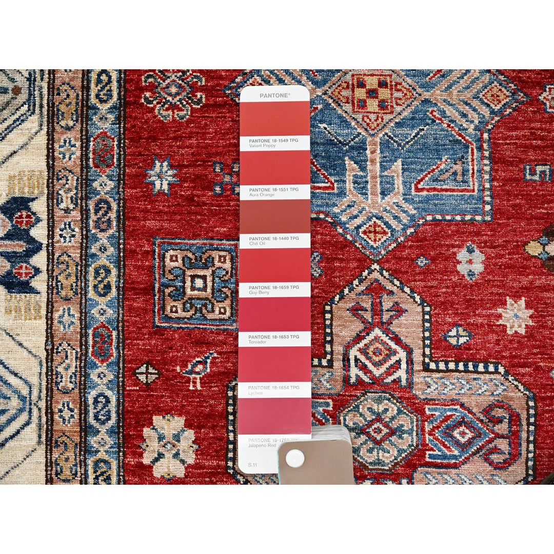 8'2" x 10'4" New Hand Knotted Red Wool Rectangle Oriental Rug - MOA10286269