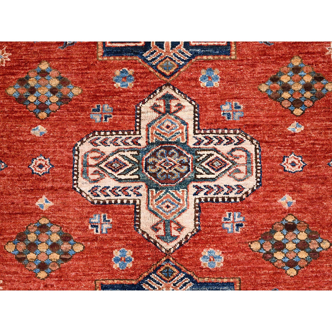 8'2" x 9'10" New Hand Knotted Red Wool Rectangle Oriental Rug - MOA10286273