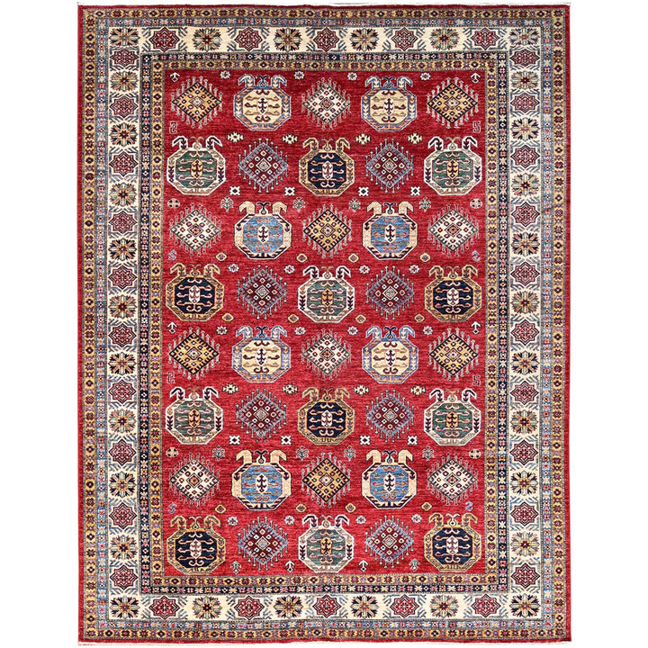 8'1" x 10'4" New Hand Knotted Red Wool Rectangle Oriental Rug - MOA10286275