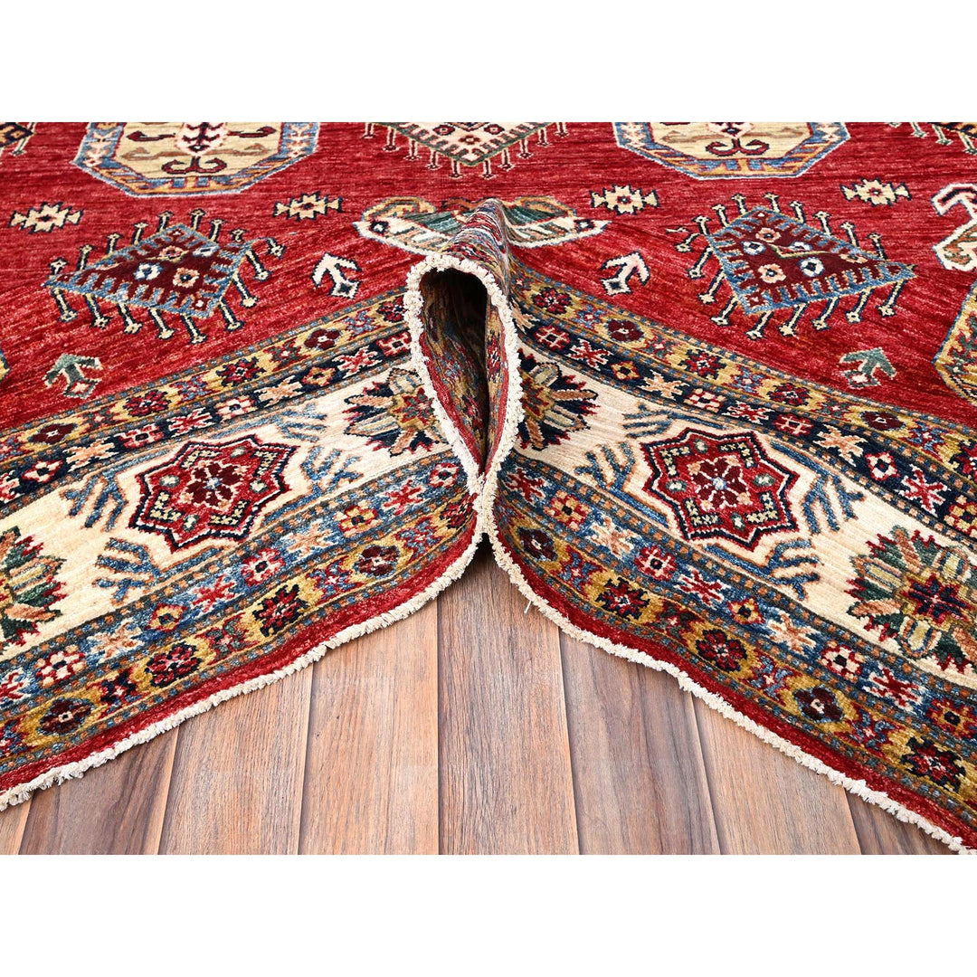 8'1" x 10'4" New Hand Knotted Red Wool Rectangle Oriental Rug - MOA10286275