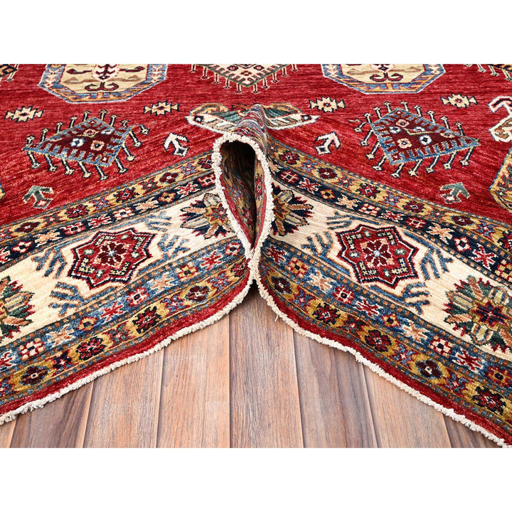 8'1" x 10'4" New Hand Knotted Red Wool Rectangle Oriental Rug - MOA10286275