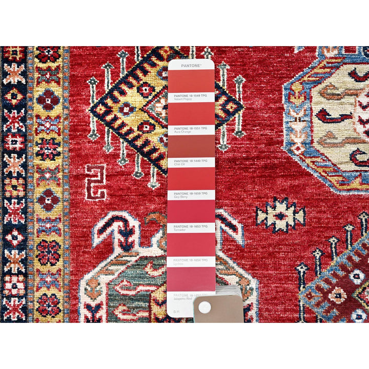 8'1" x 10'4" New Hand Knotted Red Wool Rectangle Oriental Rug - MOA10286275
