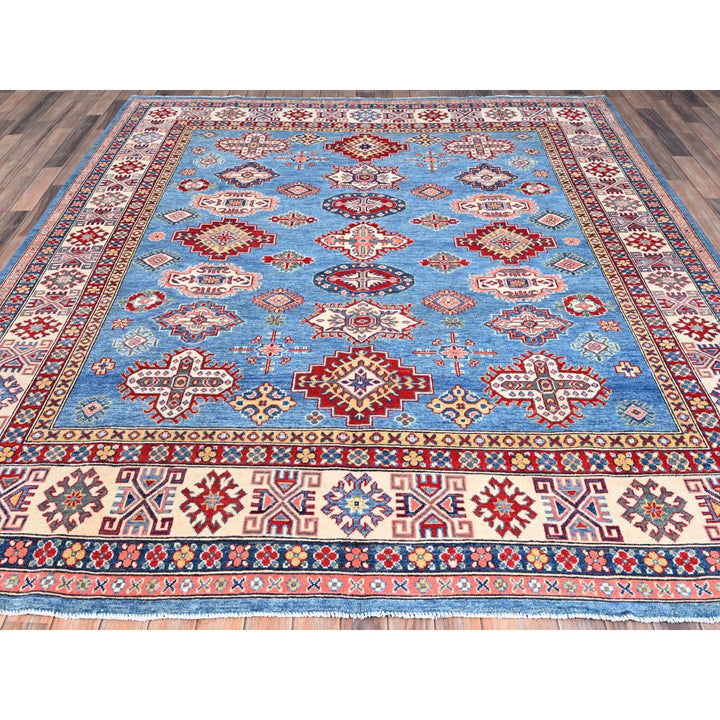 8'3" x 9'8" New Hand Knotted Blue Wool Rectangle Oriental Rug - MOA10286281
