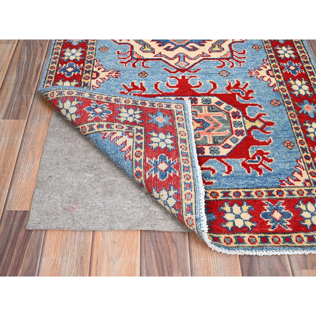 2'7" x 9'7" New Hand Knotted Blue Wool Runner Oriental Rug - MOA10286286