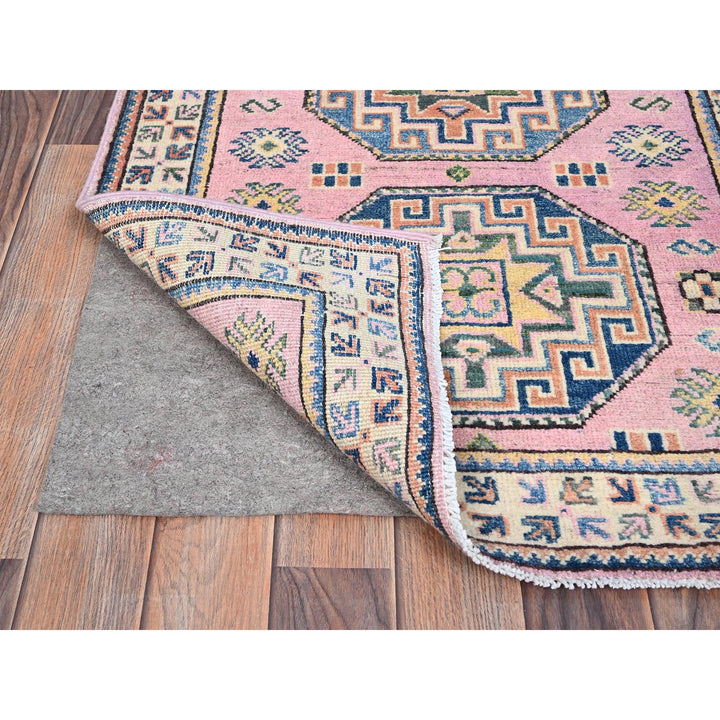 2'7" x 9'7" New Hand Knotted Pink Wool Runner Oriental Rug - MOA10286287