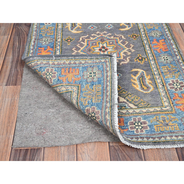 2'1" x 2'11" New Hand Knotted Grey Wool Rectangle Oriental Rug - MOA10286303