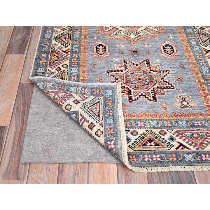 3'2" x 5'2" New Hand Knotted Grey Wool Rectangle Oriental Rug - MOA10286310