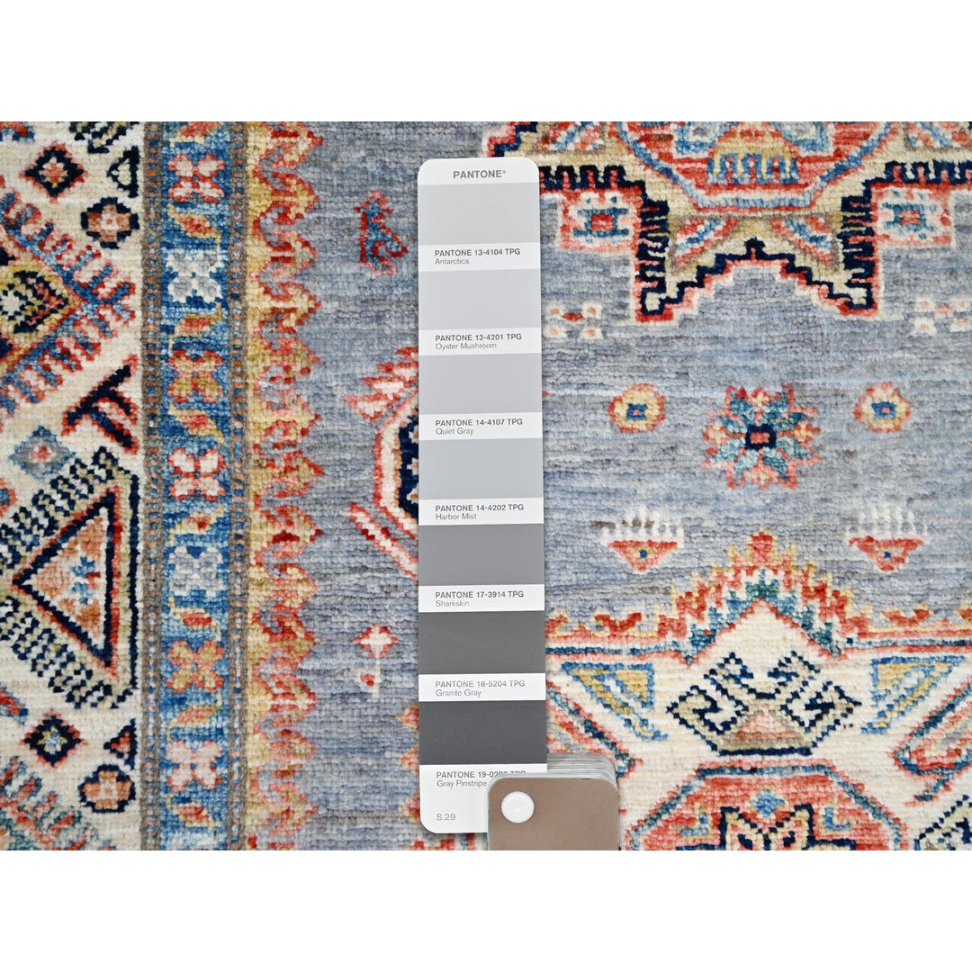 3'2" x 5'2" New Hand Knotted Grey Wool Rectangle Oriental Rug - MOA10286310