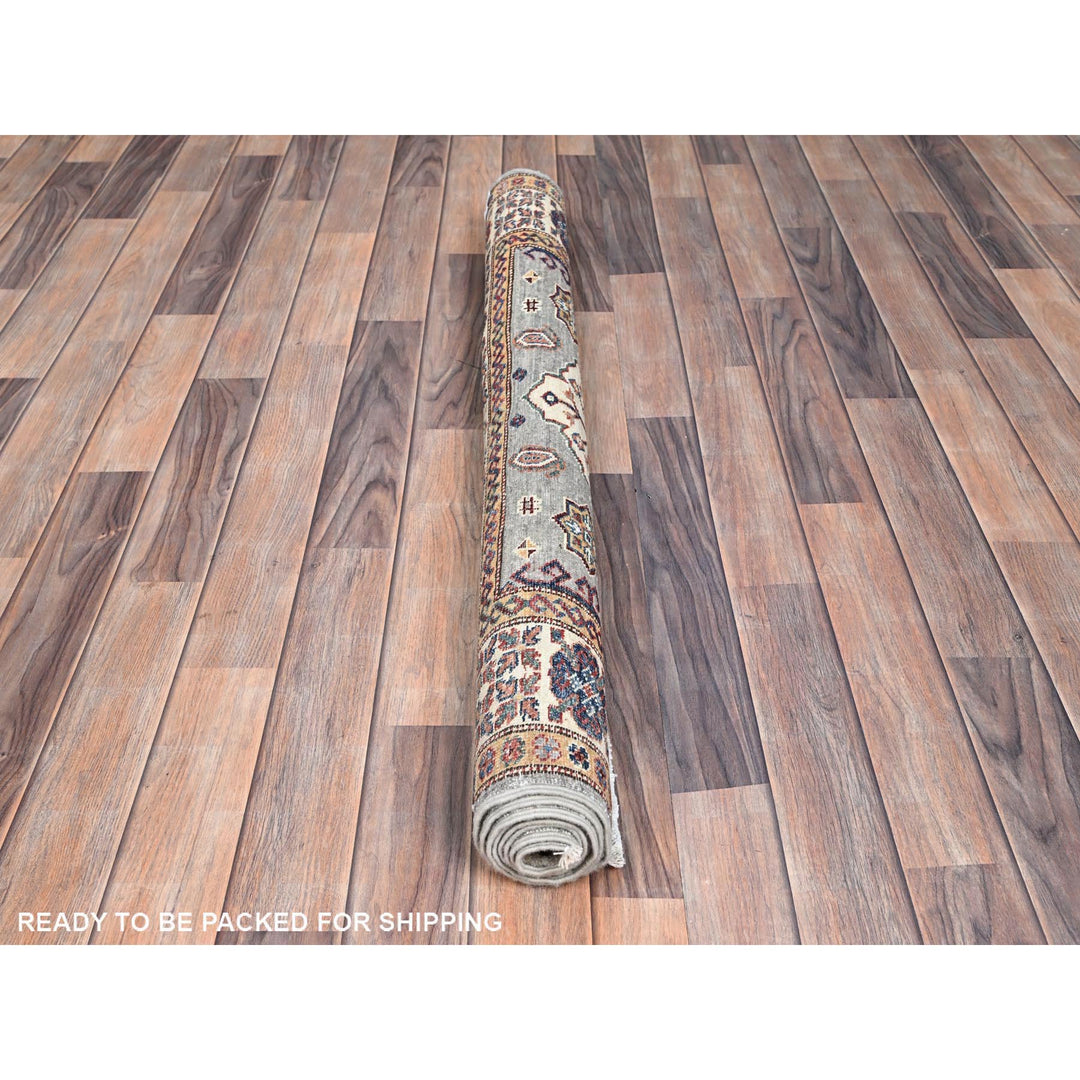 3'11" x 5'11" New Hand Knotted Ivory Wool Rectangle Oriental Rug - MOA10286320