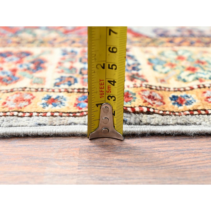 3'11" x 5'11" New Hand Knotted Ivory Wool Rectangle Oriental Rug - MOA10286320