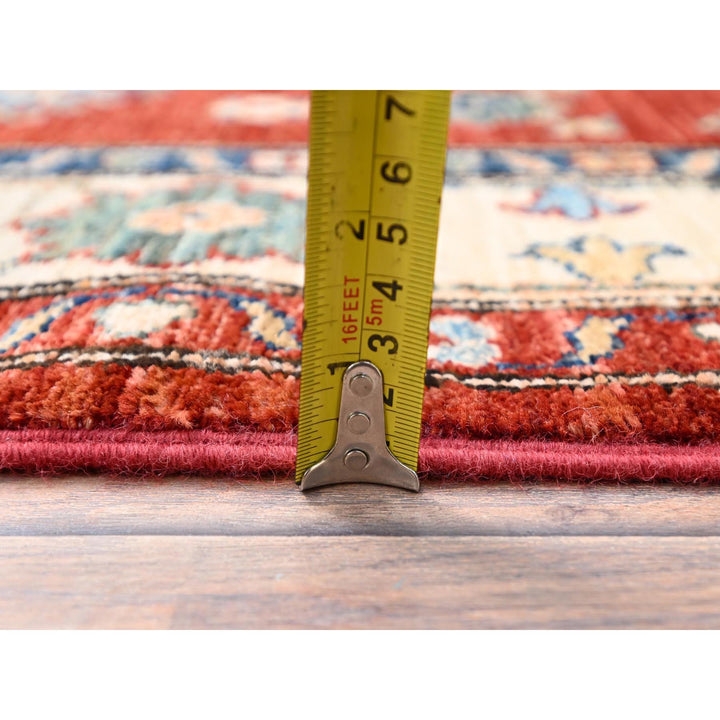 3'11" x 5'11" New Hand Knotted Red Wool Rectangle Oriental Rug - MOA10286321