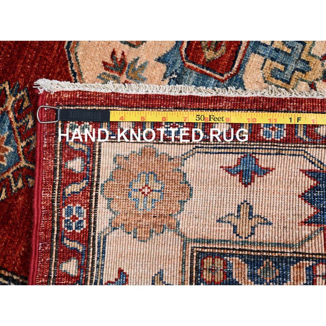 3'11" x 5'11" New Hand Knotted Red Wool Rectangle Oriental Rug - MOA10286321
