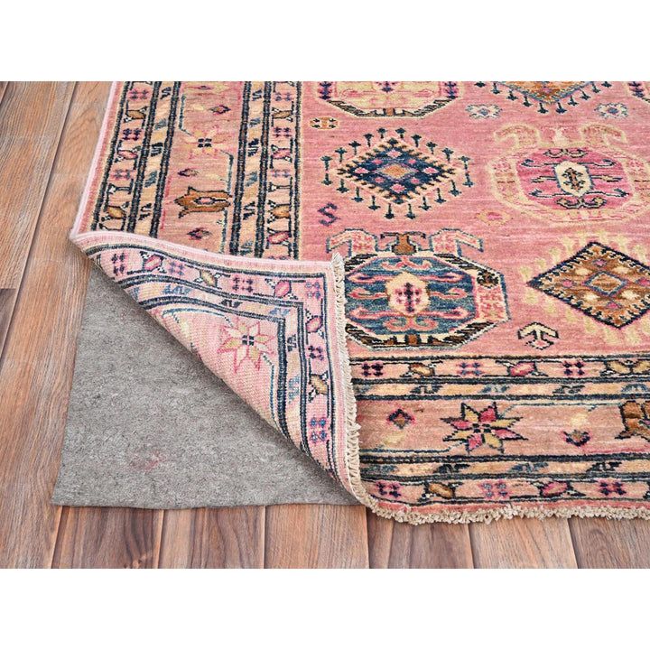 4'0" x 6'0" New Hand Knotted Pink Wool Rectangle Oriental Rug - MOA10286322