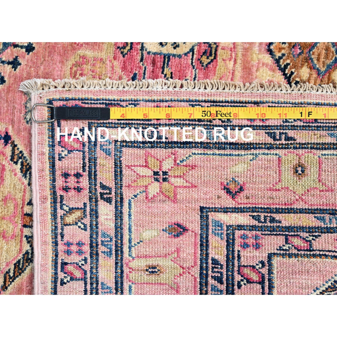 4'0" x 6'0" New Hand Knotted Pink Wool Rectangle Oriental Rug - MOA10286322
