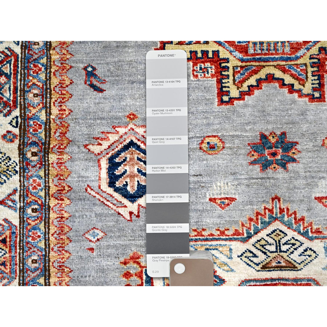 4'0" x 5'11" New Hand Knotted Grey Wool Rectangle Oriental Rug - MOA10286323