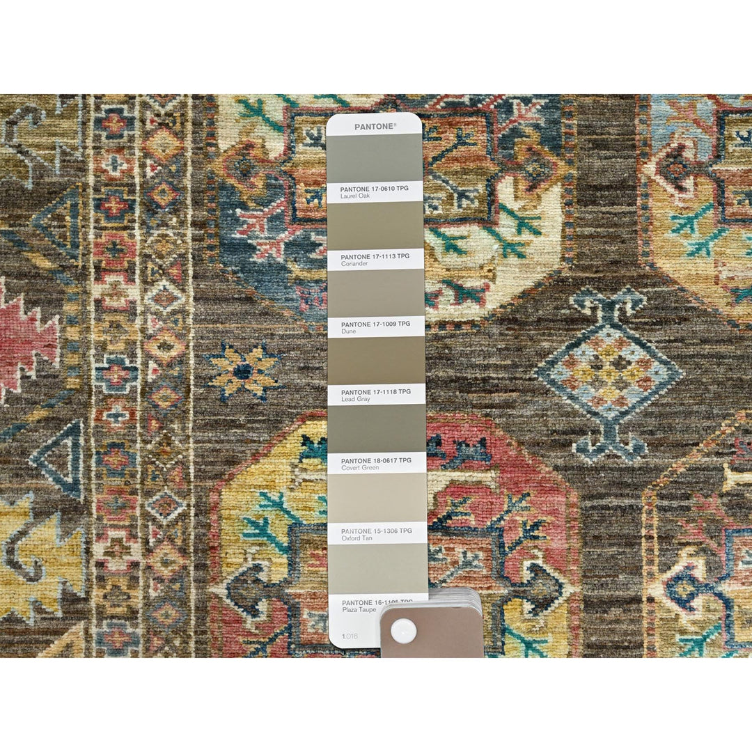 8'5" x 9'11" New Hand Knotted Green Wool Rectangle Oriental Rug - MOA10286341