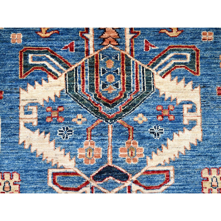 9'11" x 13'5" New Hand Knotted Blue Wool Rectangle Oriental Rug - MOA10286343