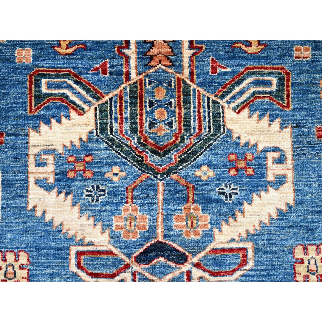 9'11" x 13'5" New Hand Knotted Blue Wool Rectangle Oriental Rug - MOA10286343