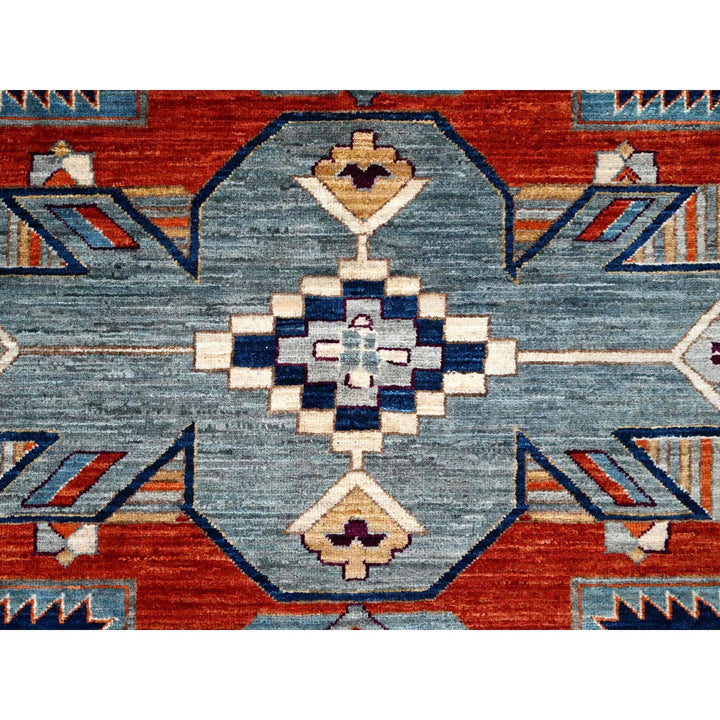 11'7" x 11'7" New Hand Knotted Blue Wool Round Oriental Rug - MOA10286410