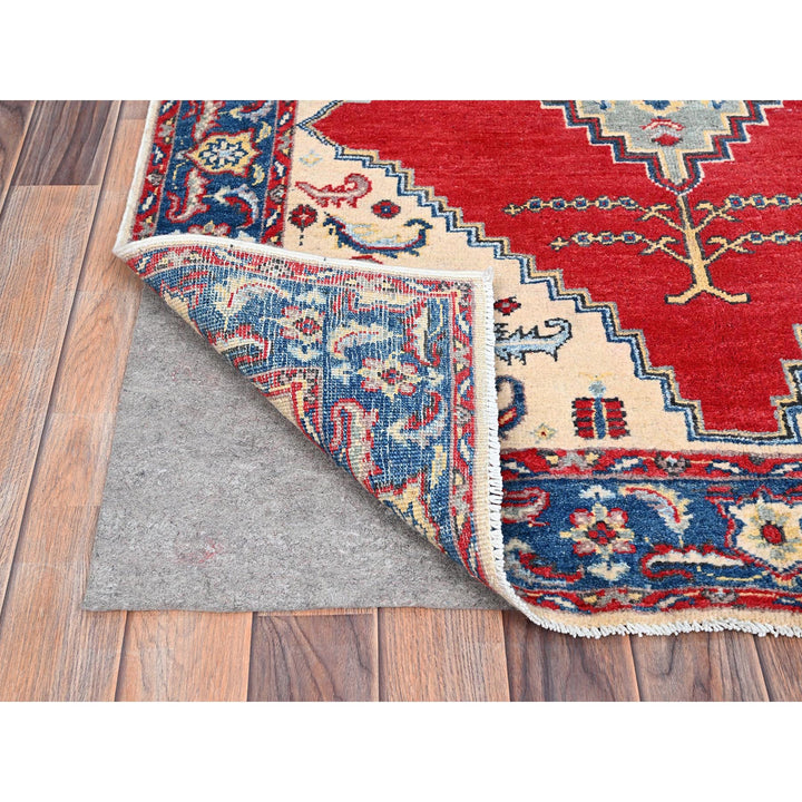 3'10" x 5'8" New Hand Knotted Ivory Wool Rectangle Oriental Rug - MOA10286435