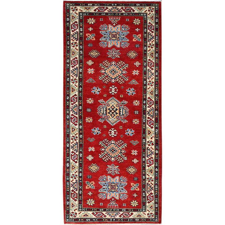 2'9" x 7'10" New Hand Knotted Red Wool Runner Oriental Rug - MOA10286448