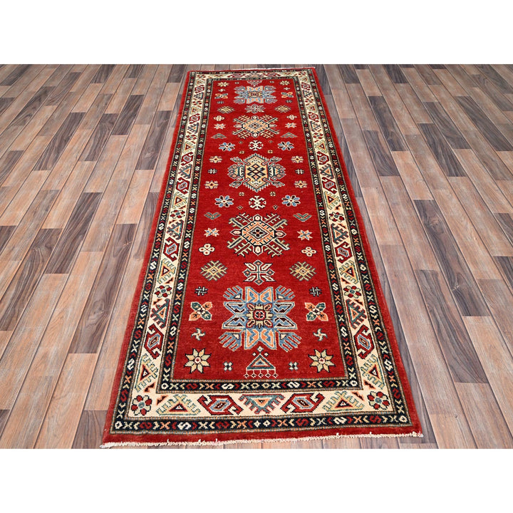2'9" x 7'10" New Hand Knotted Red Wool Runner Oriental Rug - MOA10286448