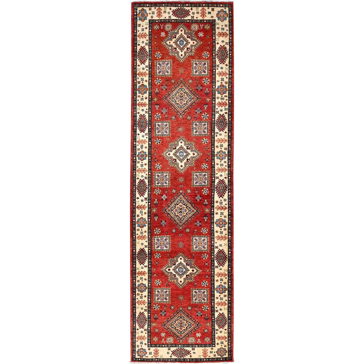 2'8" x 9'6" New Hand Knotted Red Wool Runner Oriental Rug - MOA10286450